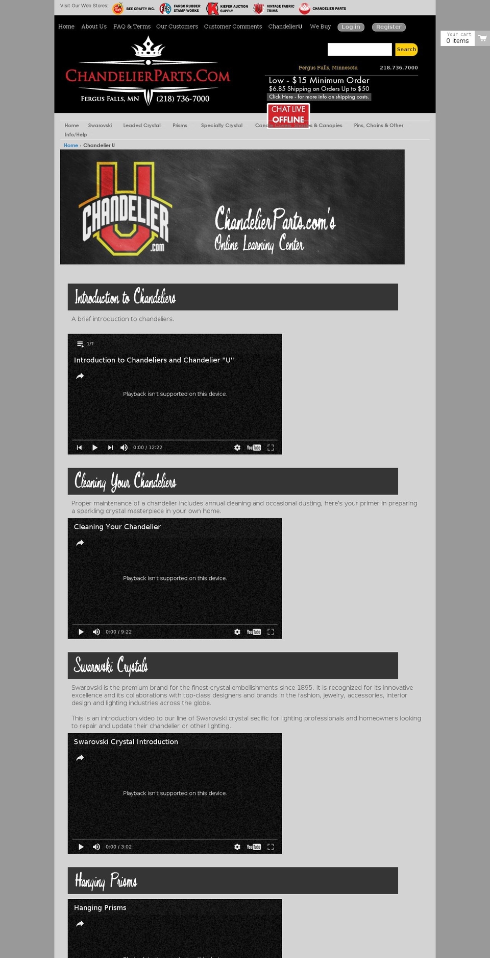 chandelieru.com shopify website screenshot
