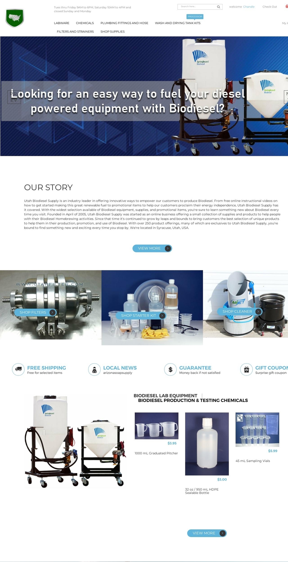 chandlerbio.com shopify website screenshot