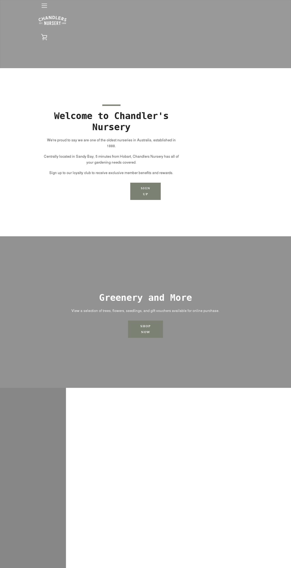 chandlersnursery.com.au shopify website screenshot