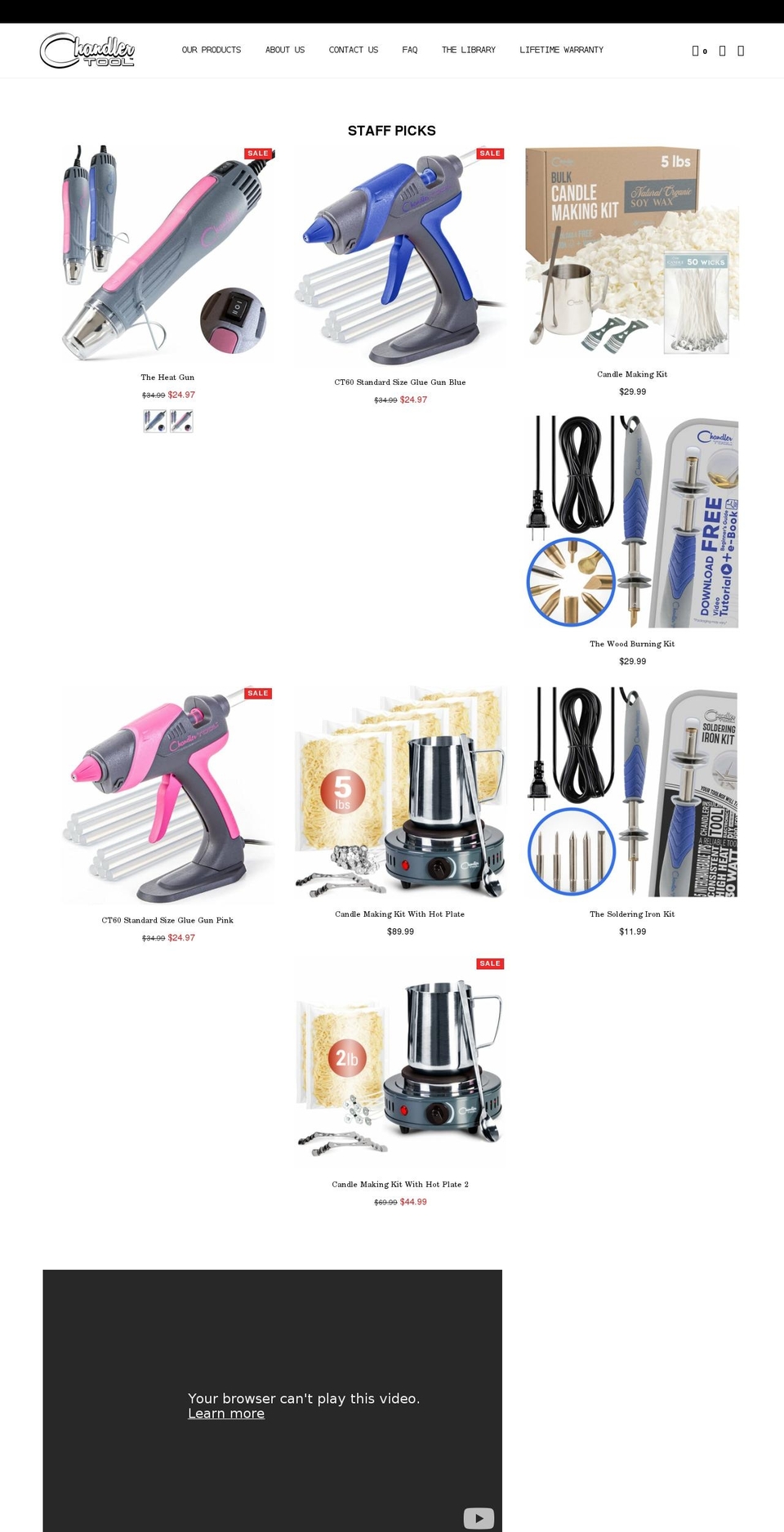 chandlertool.com shopify website screenshot