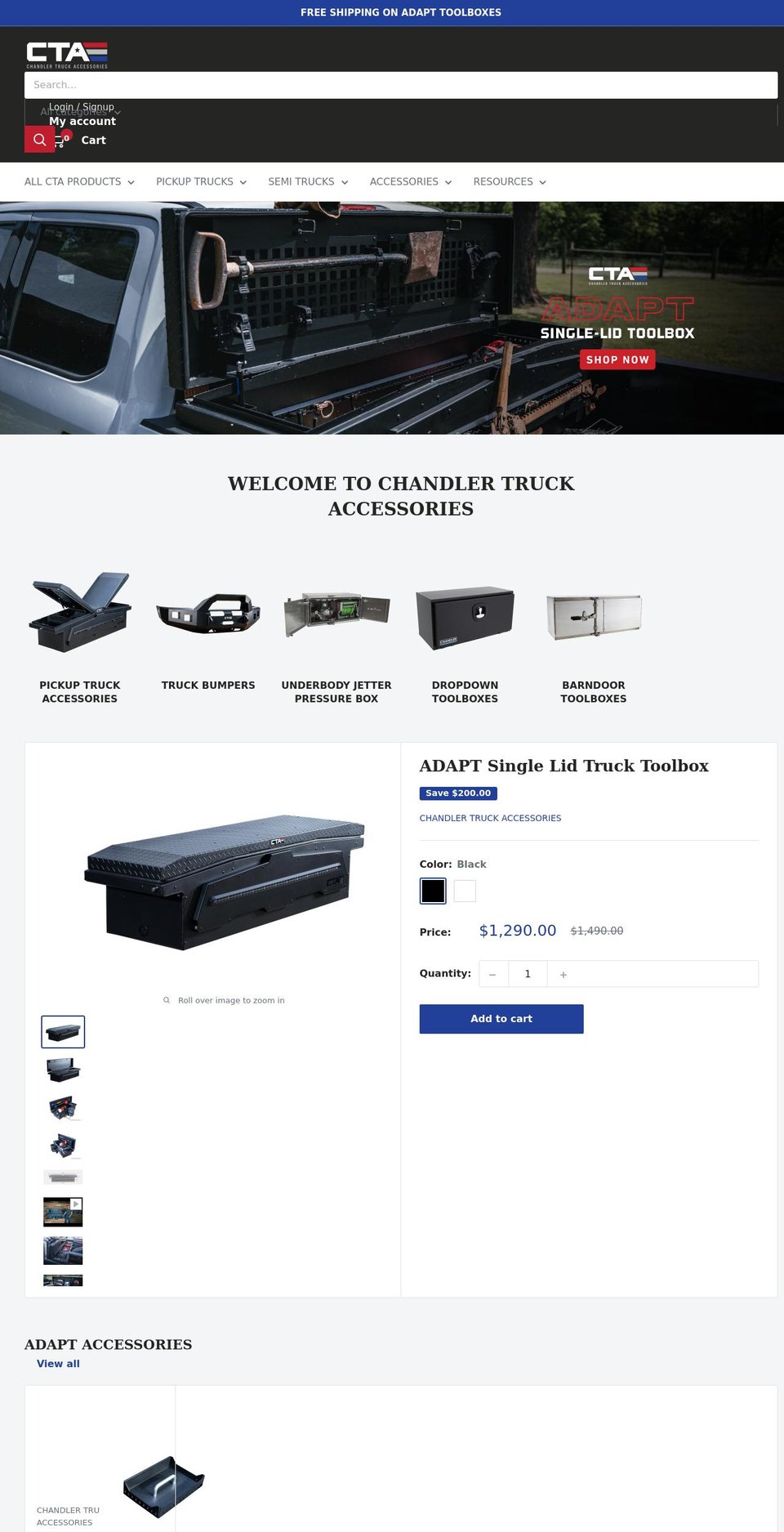 chandlertruckaccessories.com shopify website screenshot