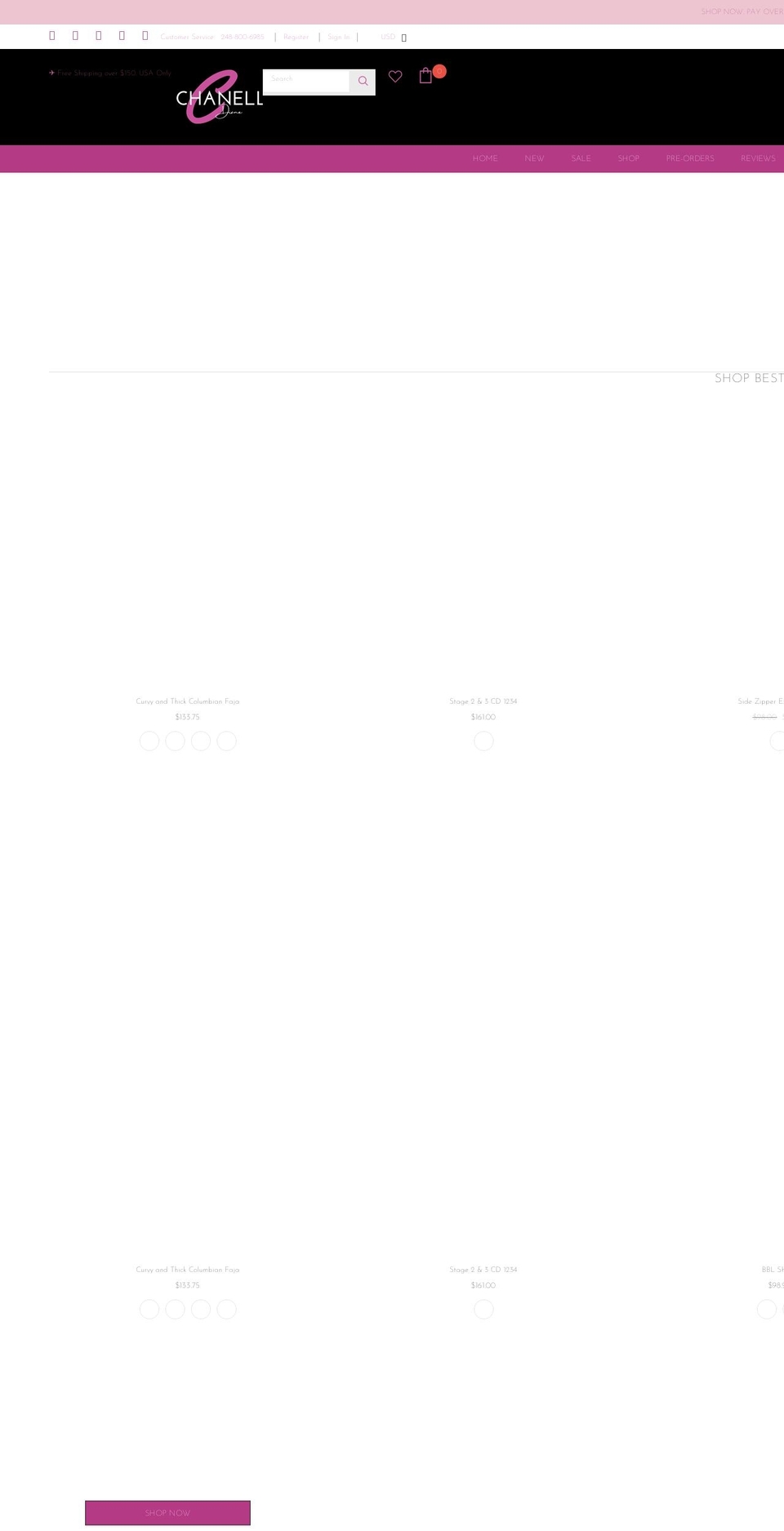 chanelldiane.com shopify website screenshot