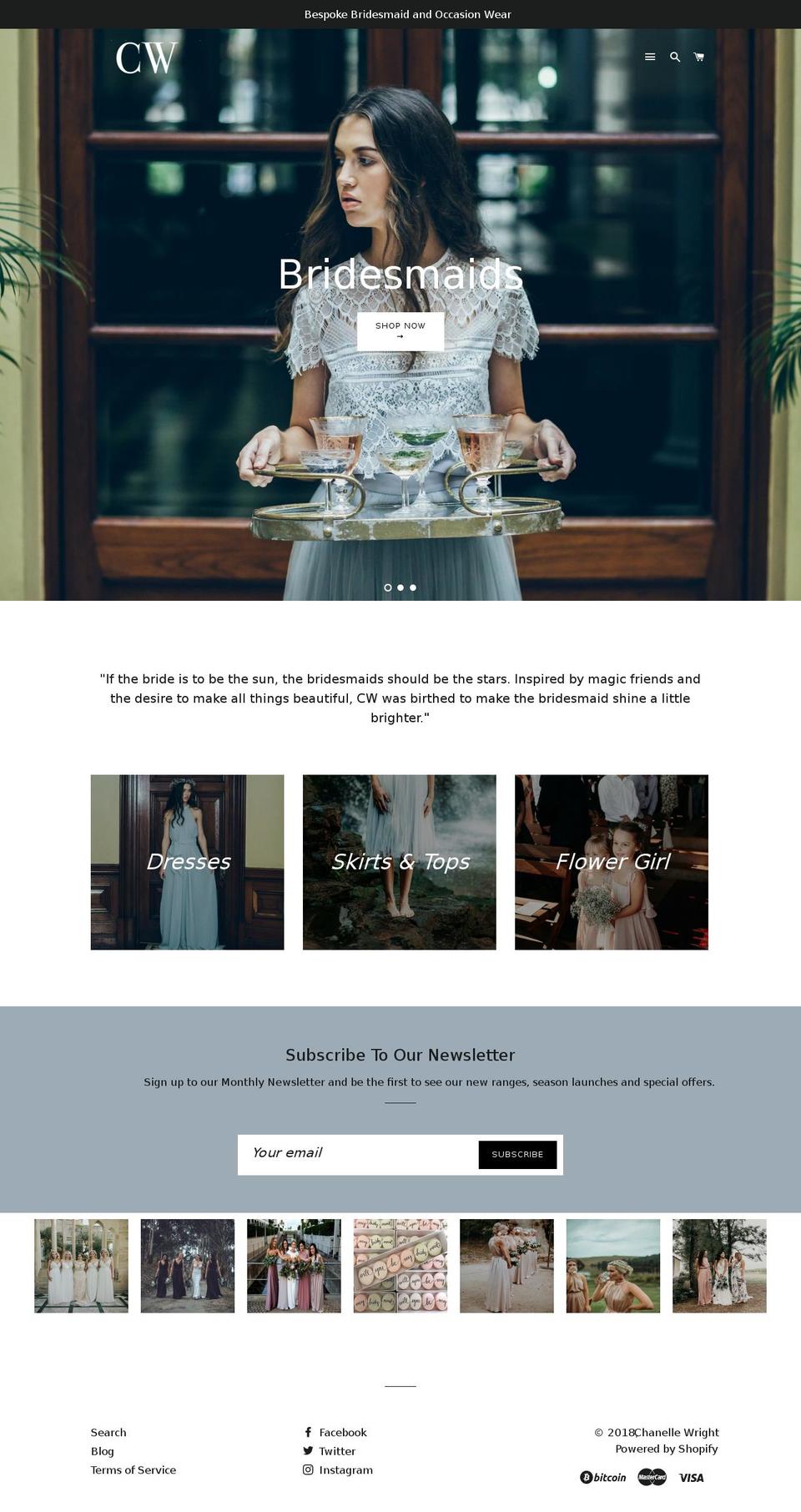 chanellewright.com shopify website screenshot