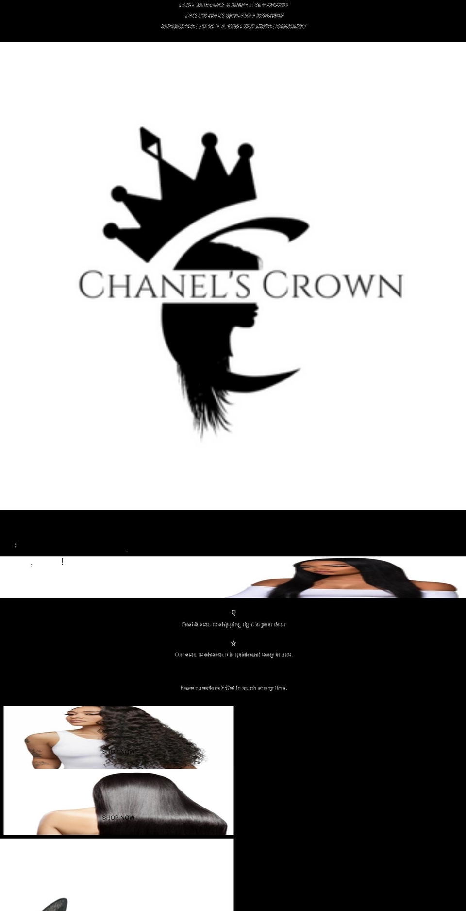 chanelscrown.com shopify website screenshot