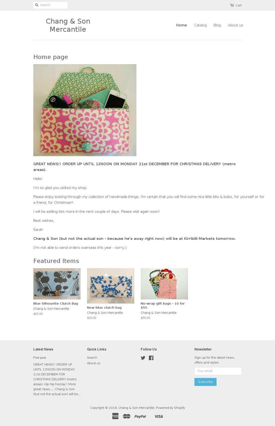 changandson.com — Shopify storefront screenshot