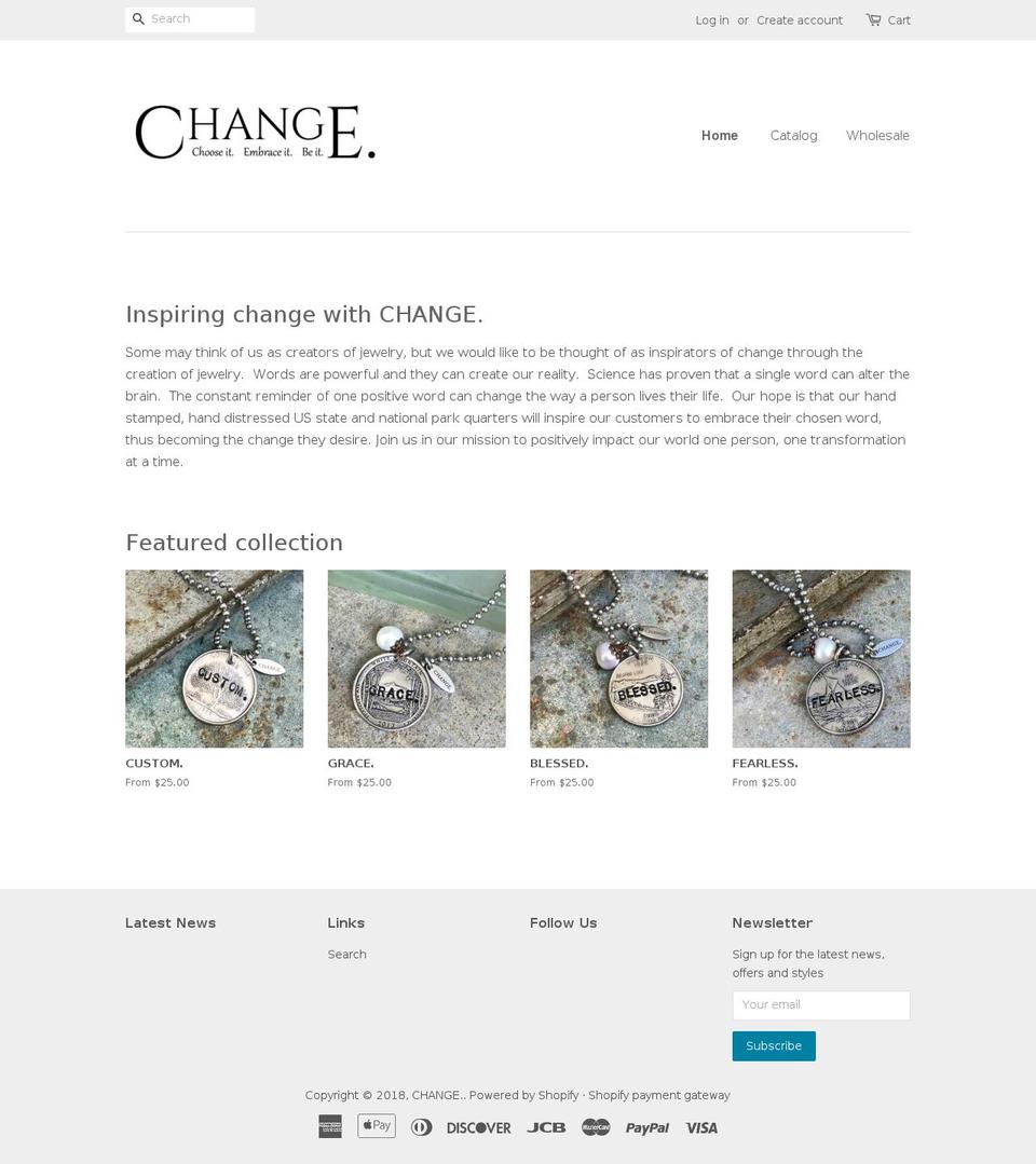 change-jewelry.com — Shopify storefront screenshot
