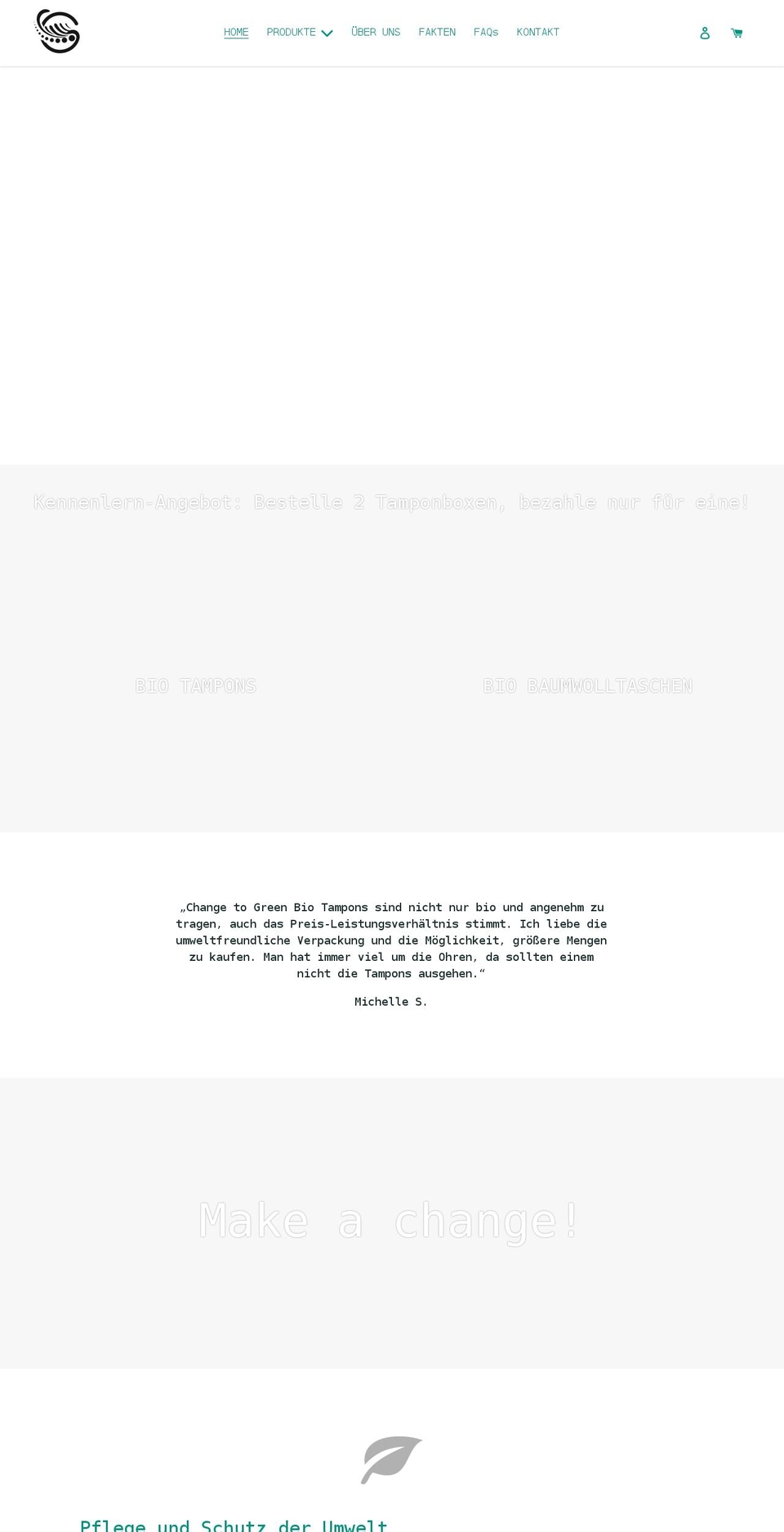 change-to-green.com shopify website screenshot