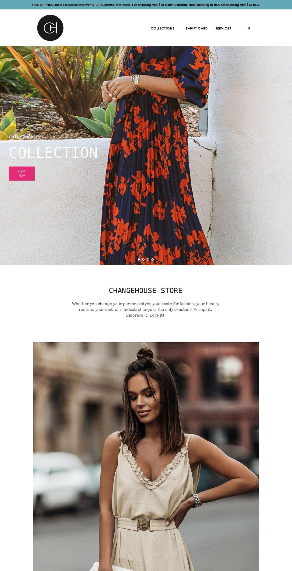 changehousestore.ca shopify website screenshot
