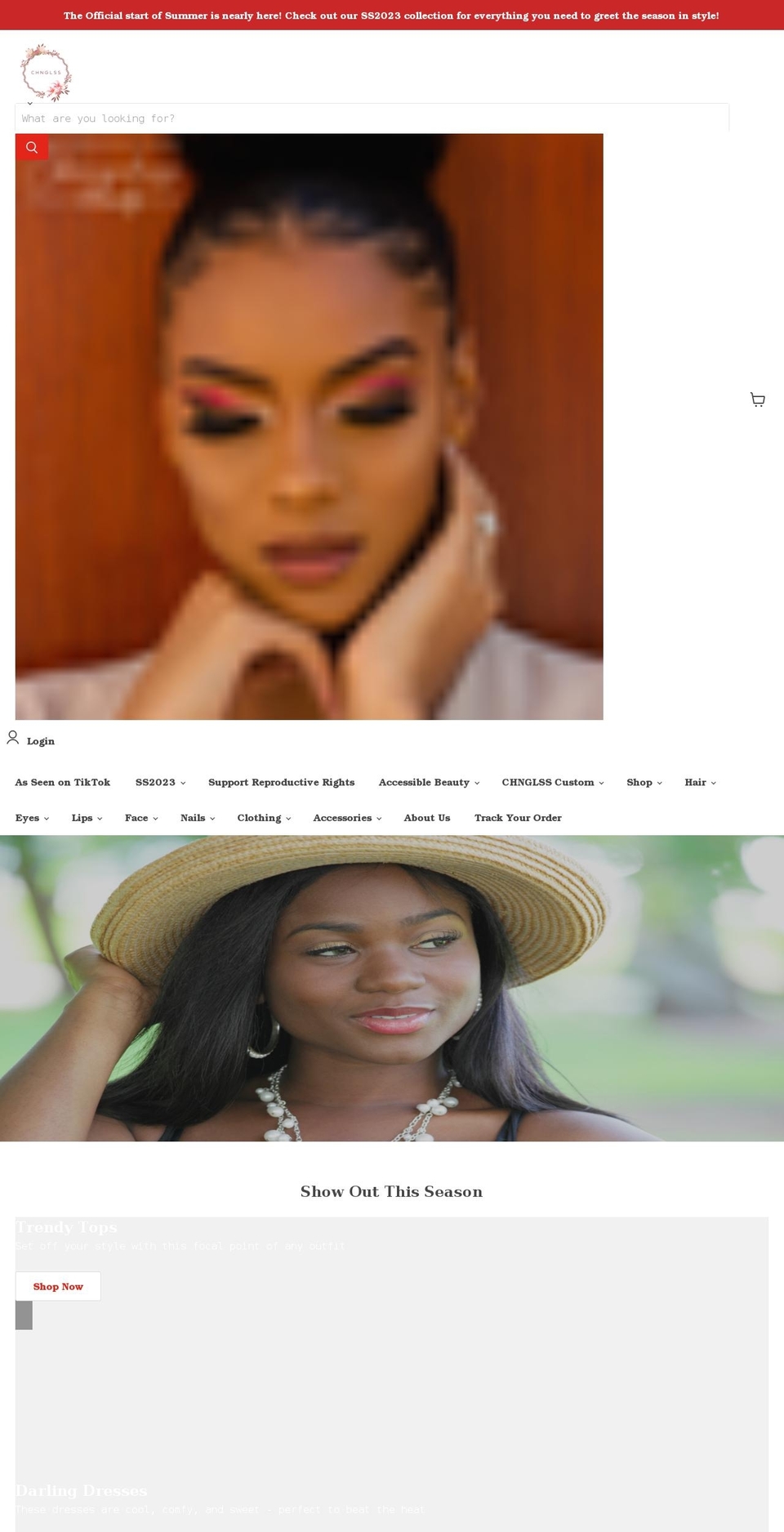 changelessbeauty.com shopify website screenshot