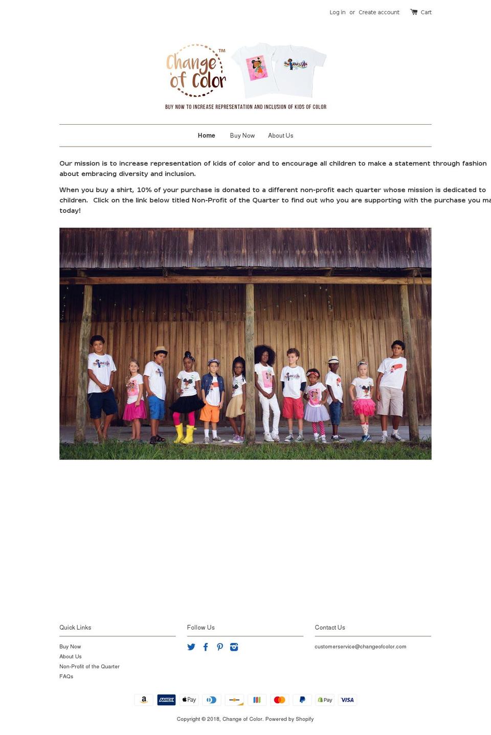 changeofcolor.com — Shopify storefront screenshot