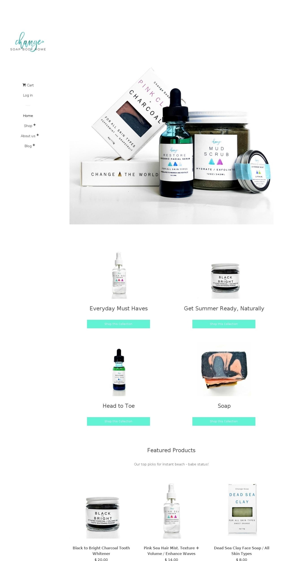 changesoap.com shopify website screenshot