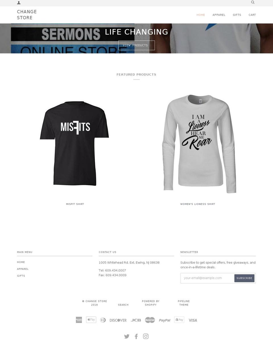 changestore.org shopify website screenshot