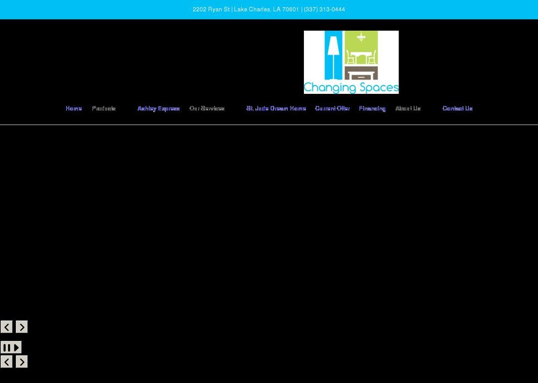 changingspacesfurniture.com shopify website screenshot