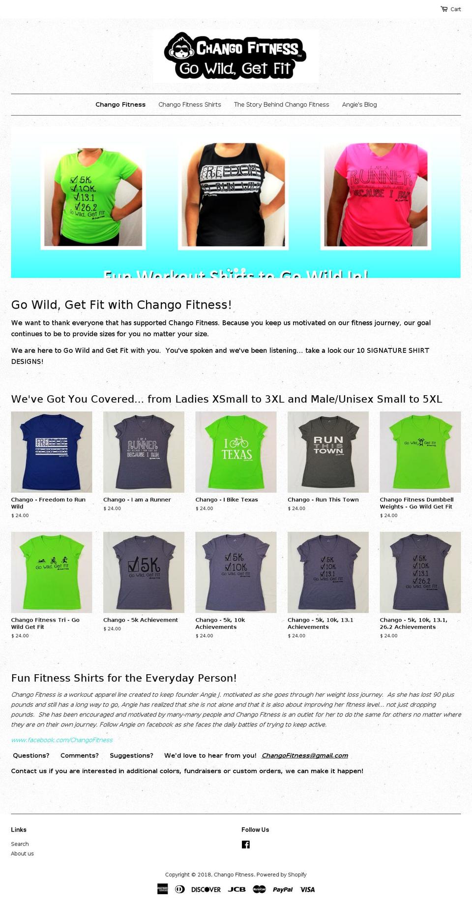 changofitness.us shopify website screenshot