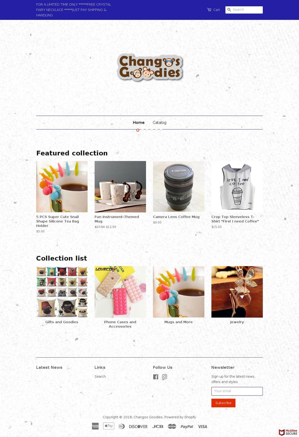 changosgoodies.com — Shopify storefront screenshot