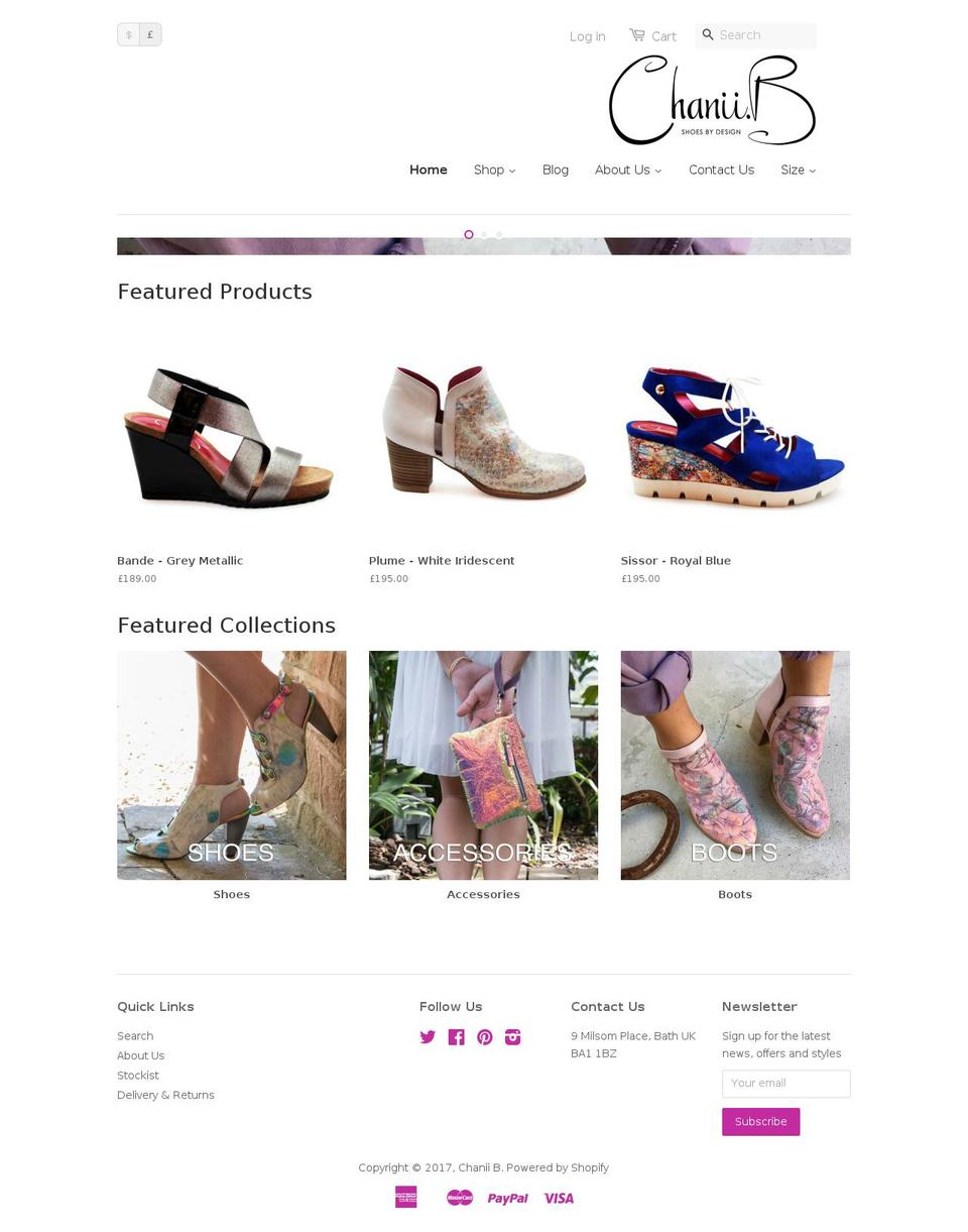 chaniibshoes.com shopify website screenshot