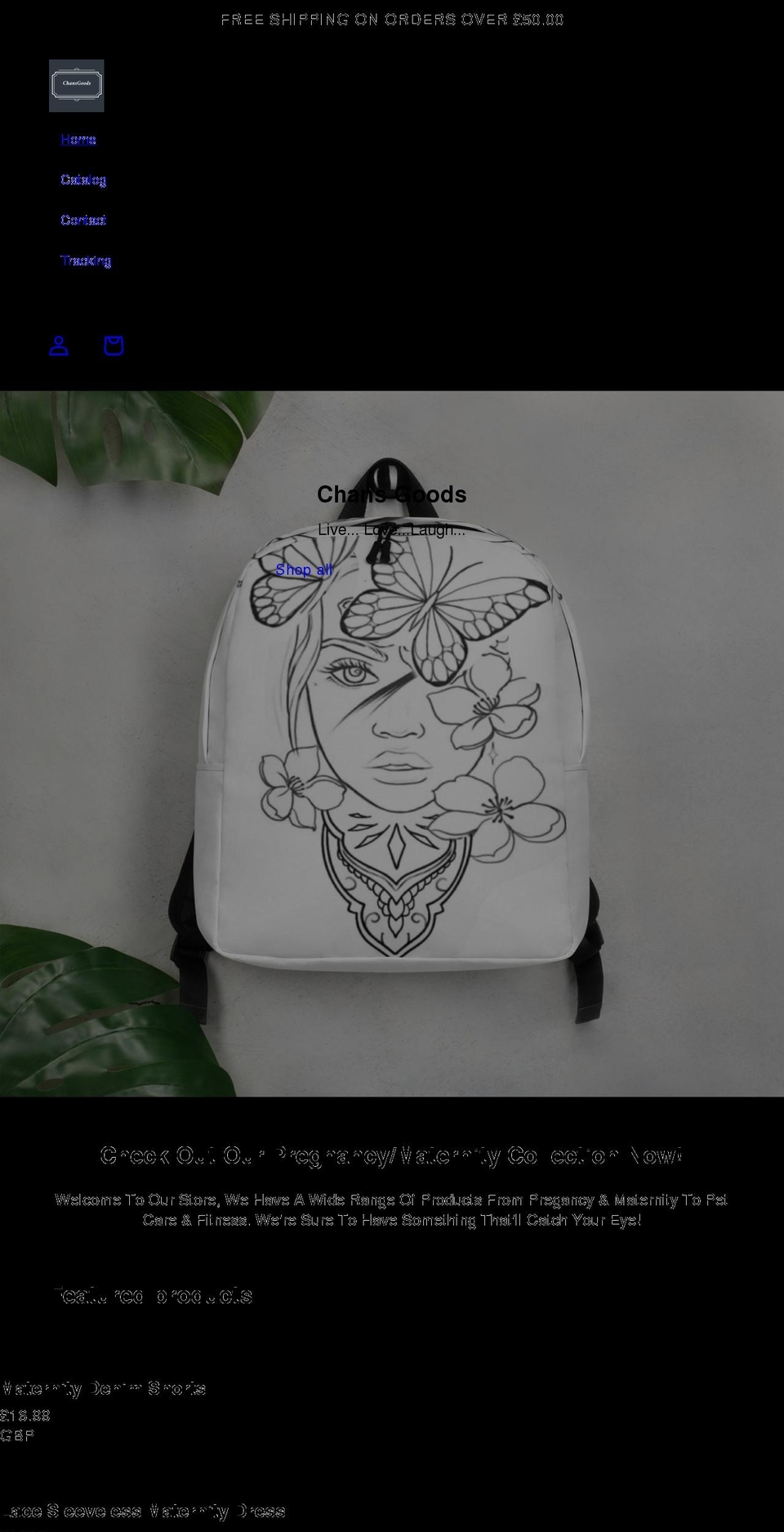 chansgoods.com shopify website screenshot