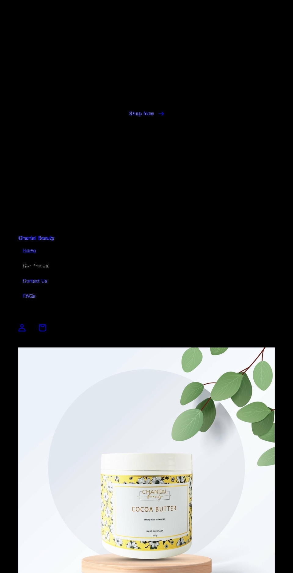 chantalbeauty.com shopify website screenshot