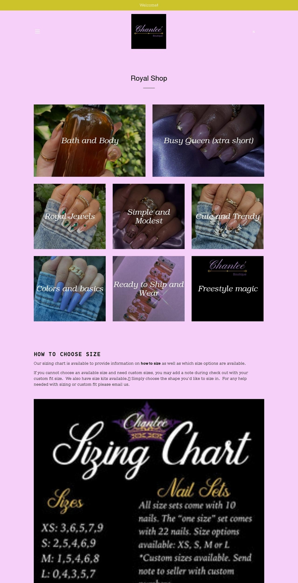 chanteeboutique.com shopify website screenshot