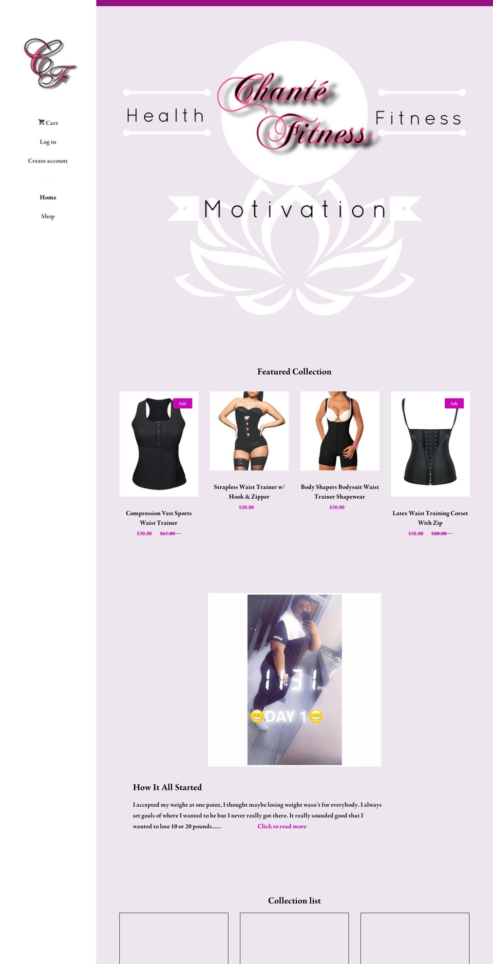 chantefitcollection.com — Shopify storefront screenshot