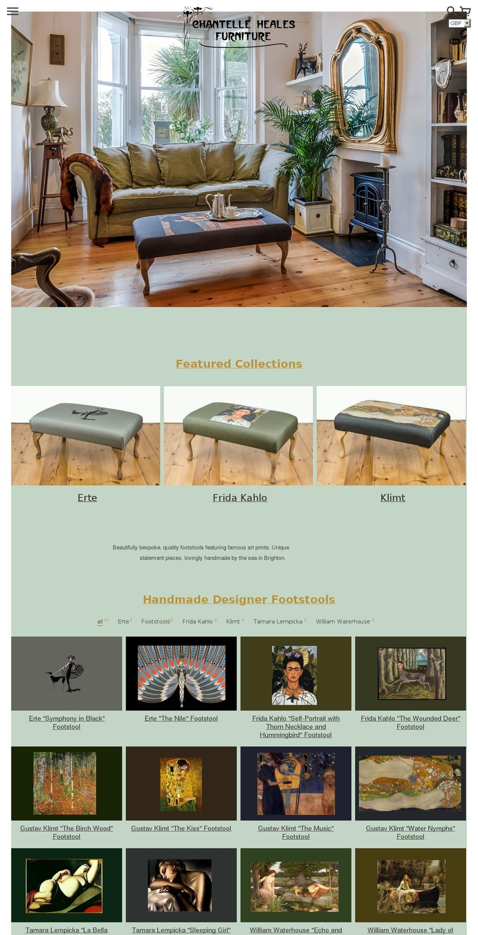 chantellehealesfurniture.com — Shopify storefront screenshot