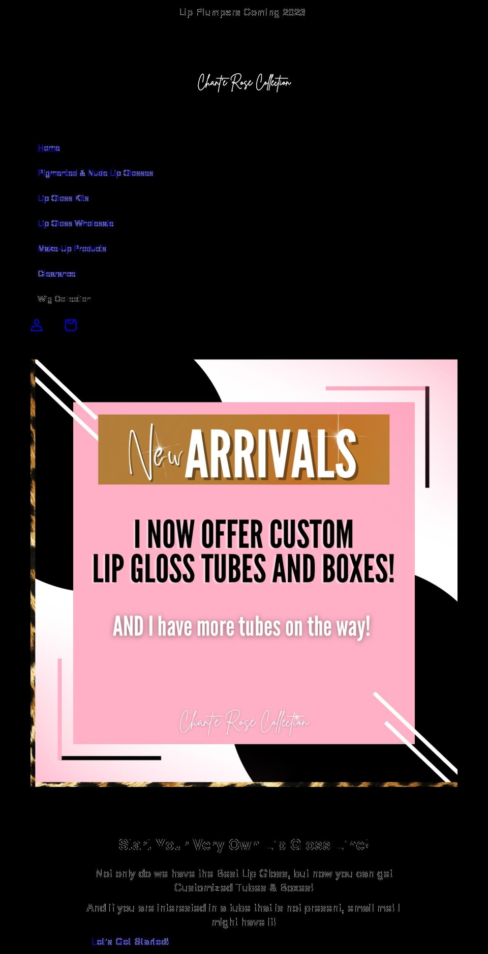 chanterosecollection.com shopify website screenshot