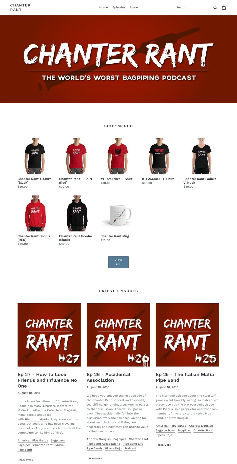 chanterrant.com shopify website screenshot