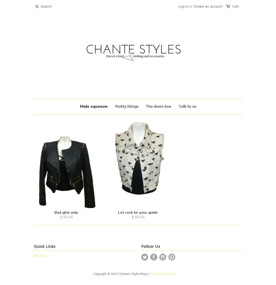 chantestyleshop.com shopify website screenshot