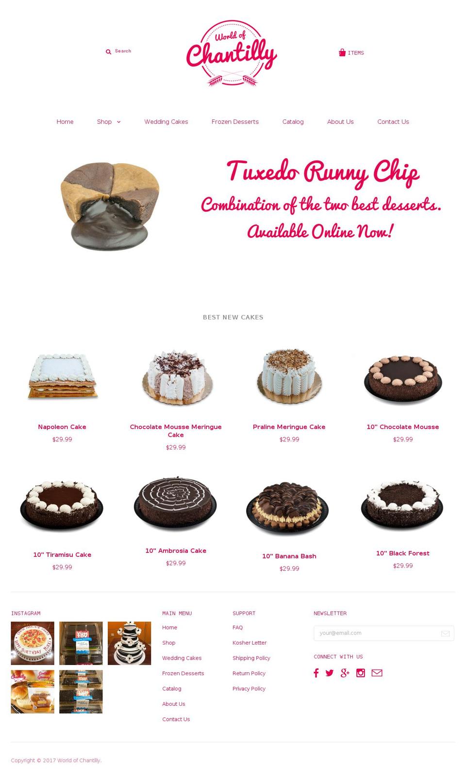 chantilly.com shopify website screenshot