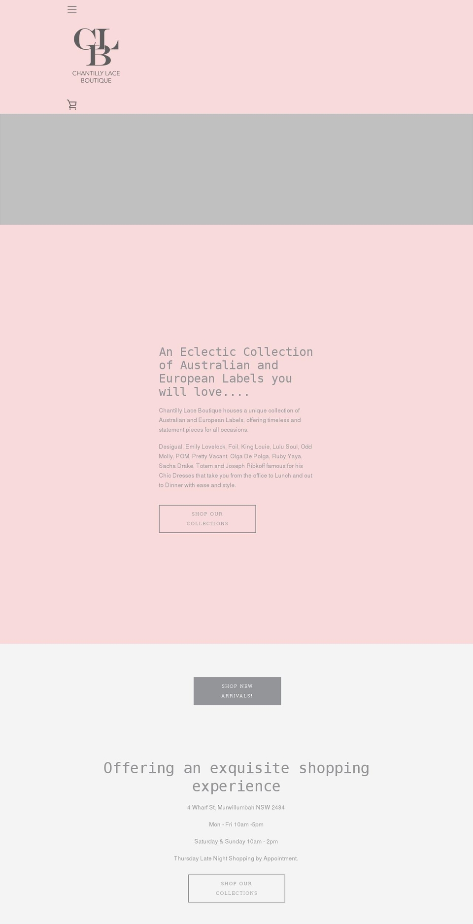 chantillylaceboutique.com shopify website screenshot