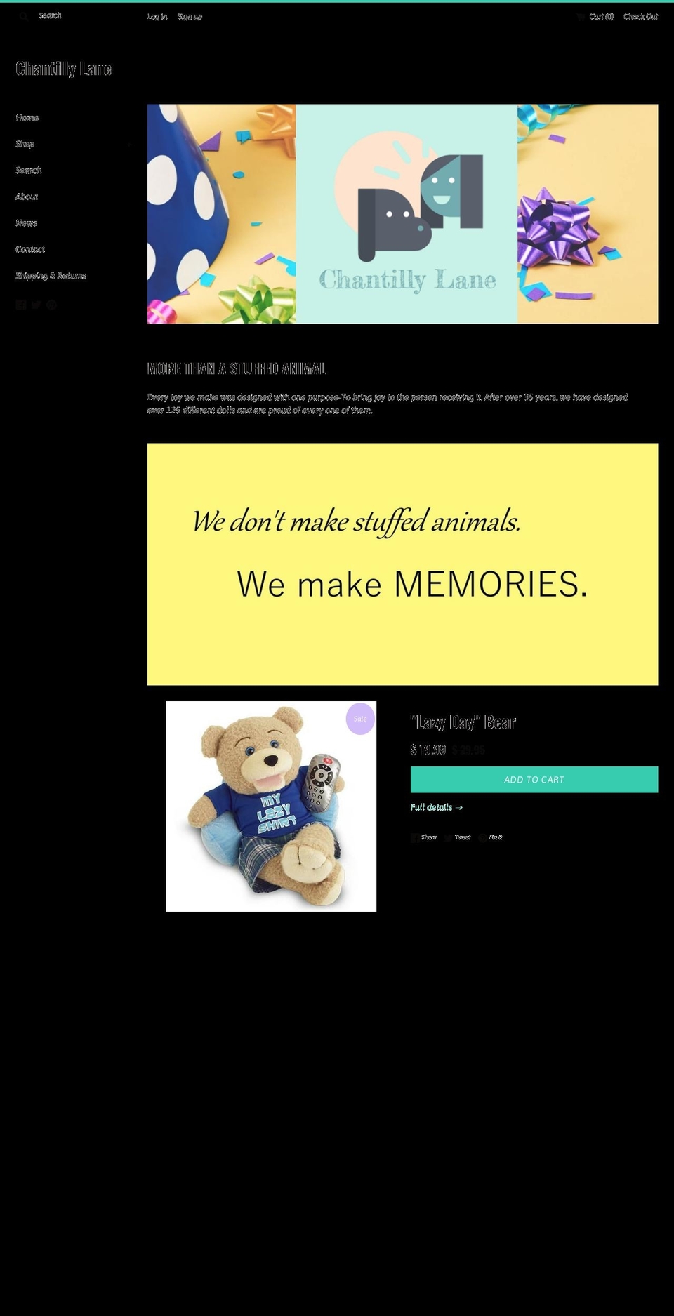 chantillyorders.com — Shopify storefront screenshot
