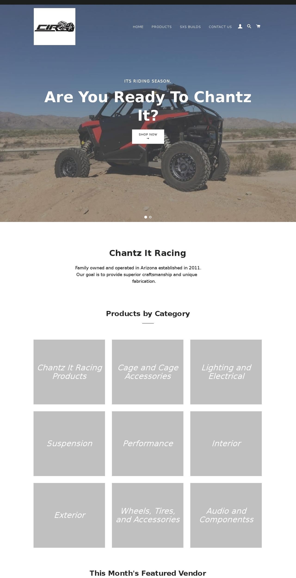 chantzitracing.com shopify website screenshot