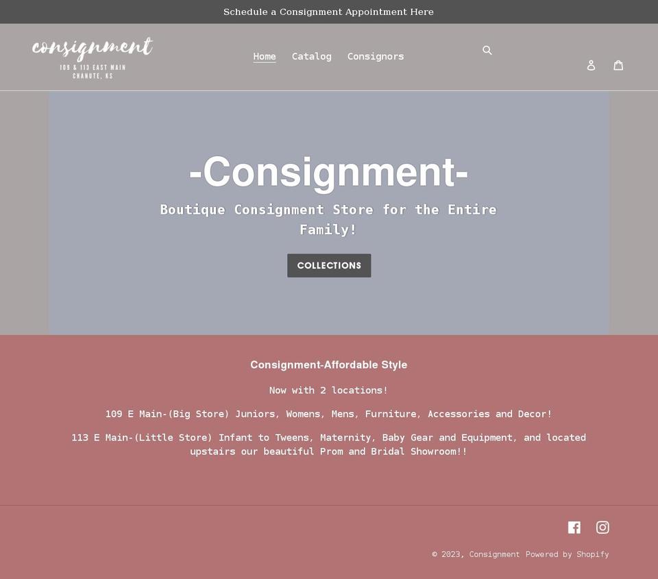 chanuteconsignment.com shopify website screenshot