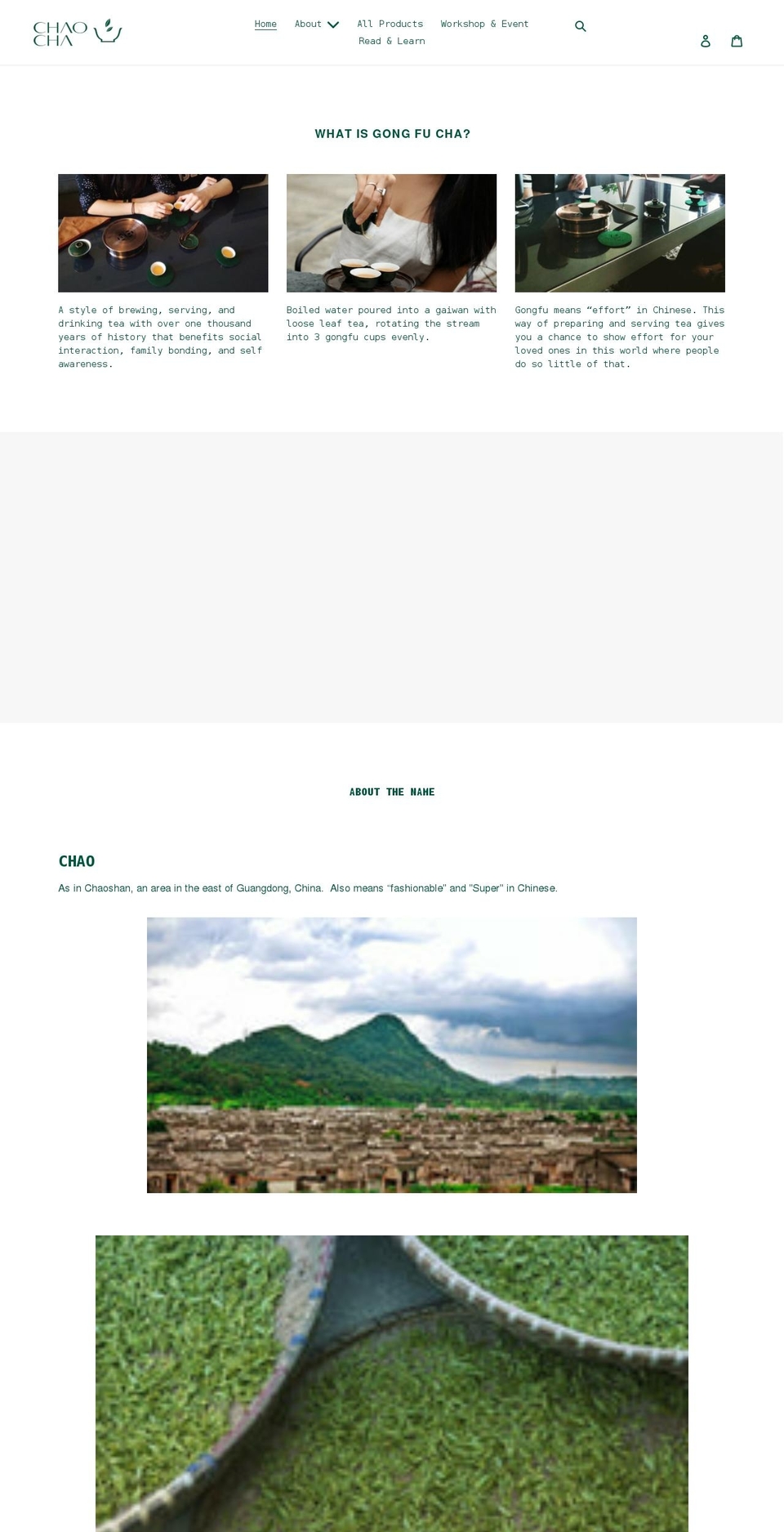 chaochatea.com shopify website screenshot