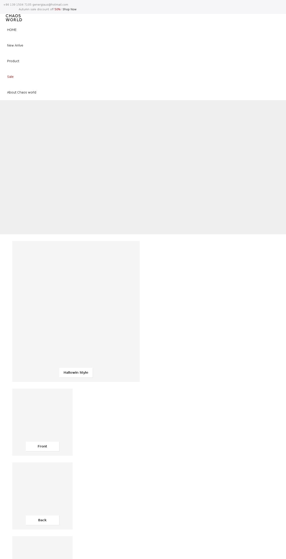 chaos-world.com shopify website screenshot