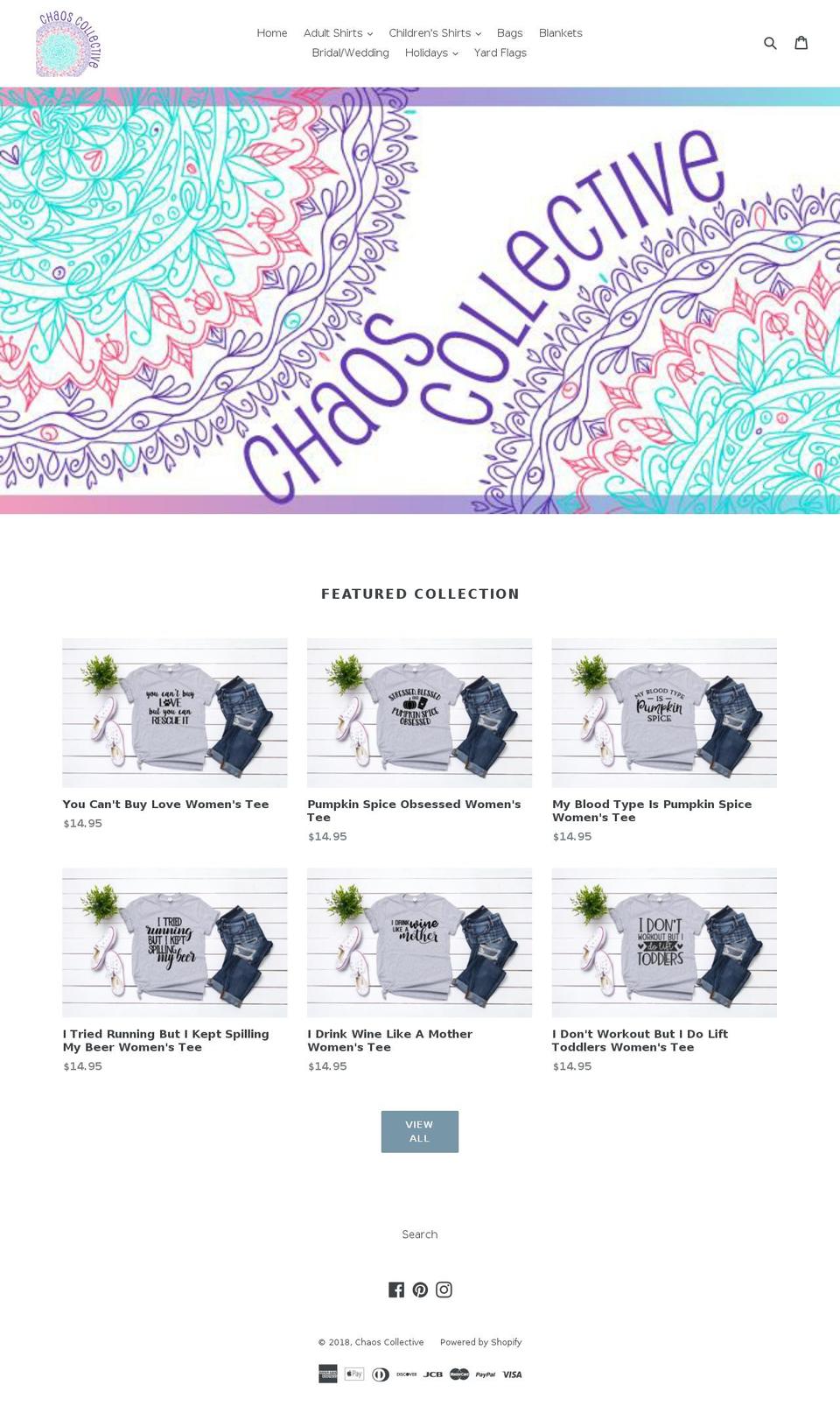 chaoscollective.net shopify website screenshot