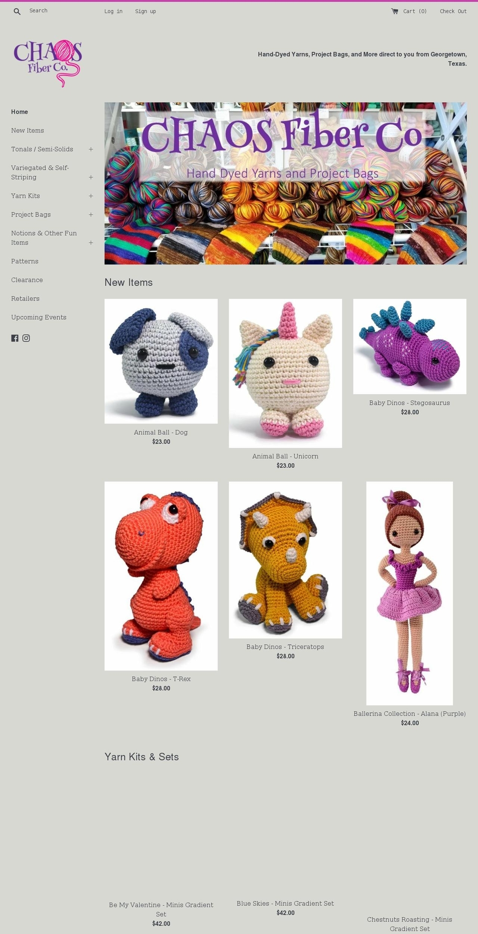 chaosfiberco.com shopify website screenshot