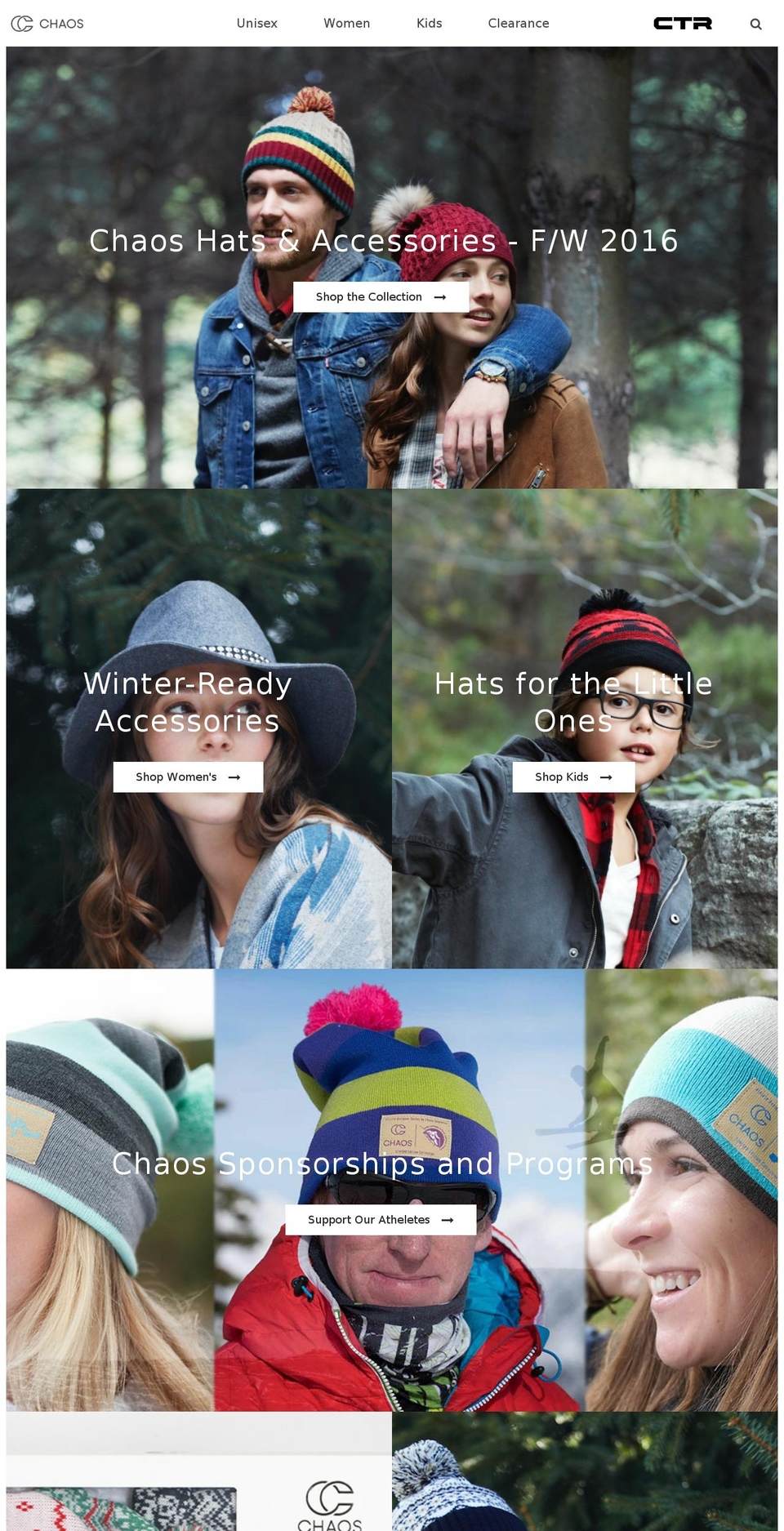 chaoshats.com shopify website screenshot