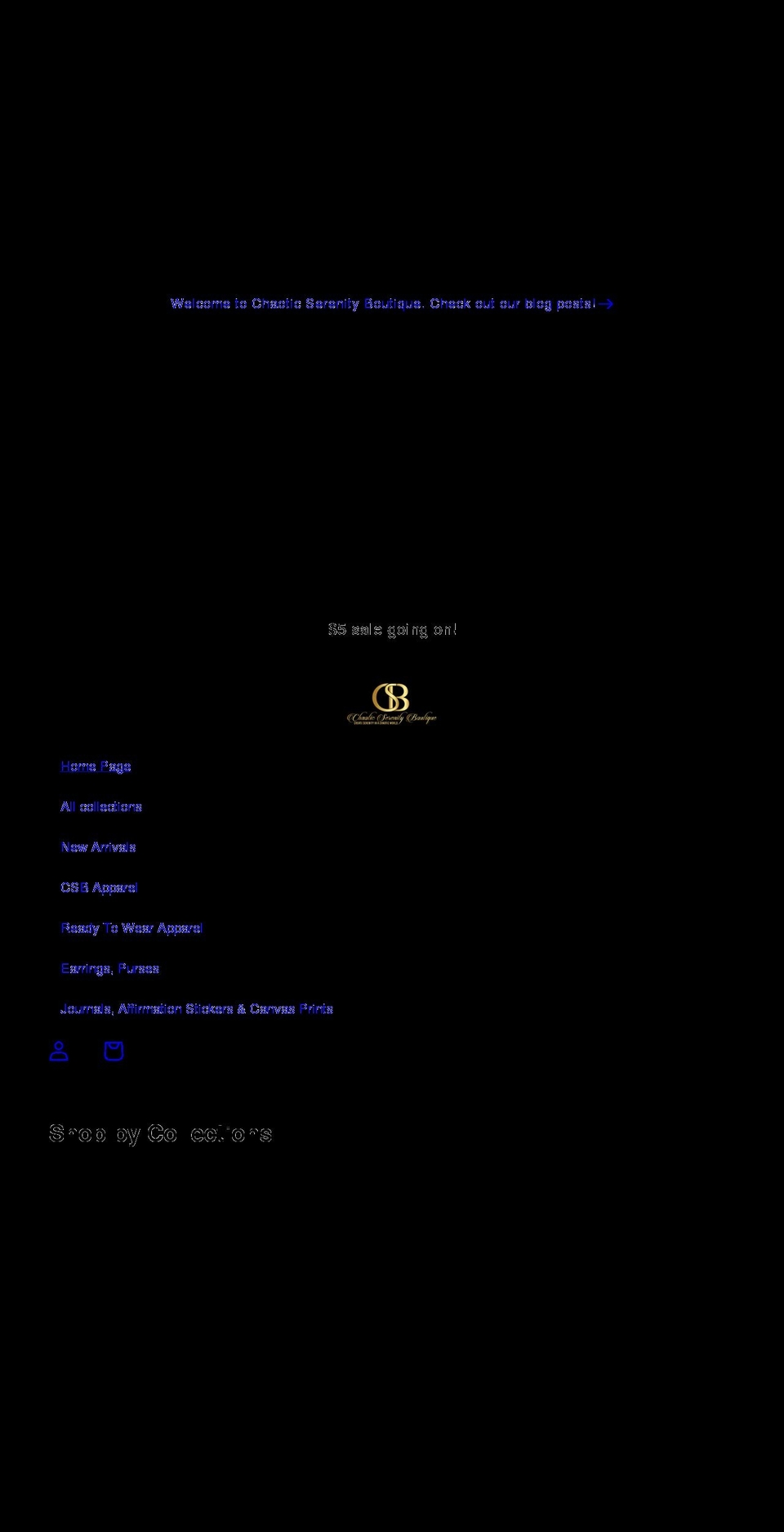 chaoticserenityboutique.com shopify website screenshot