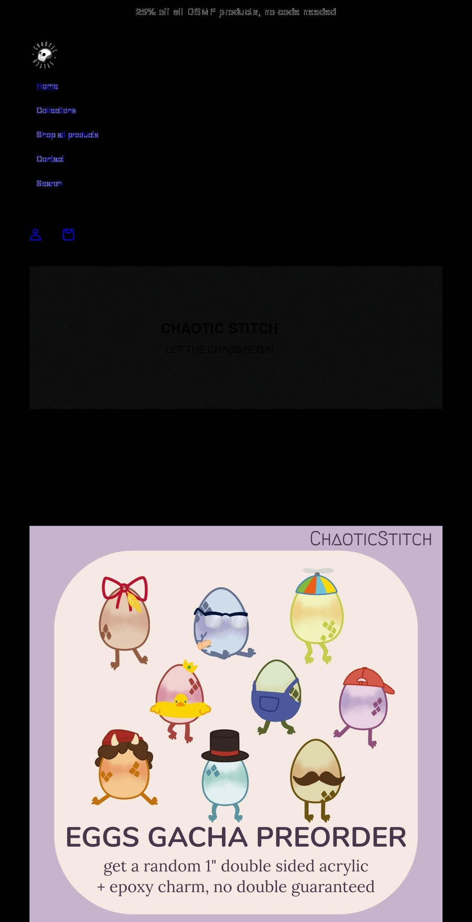 chaoticstitch.com shopify website screenshot