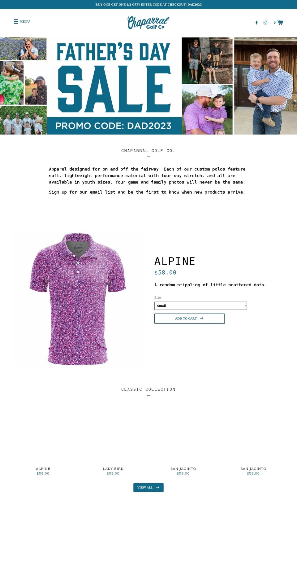 chaparralgolfco.com shopify website screenshot