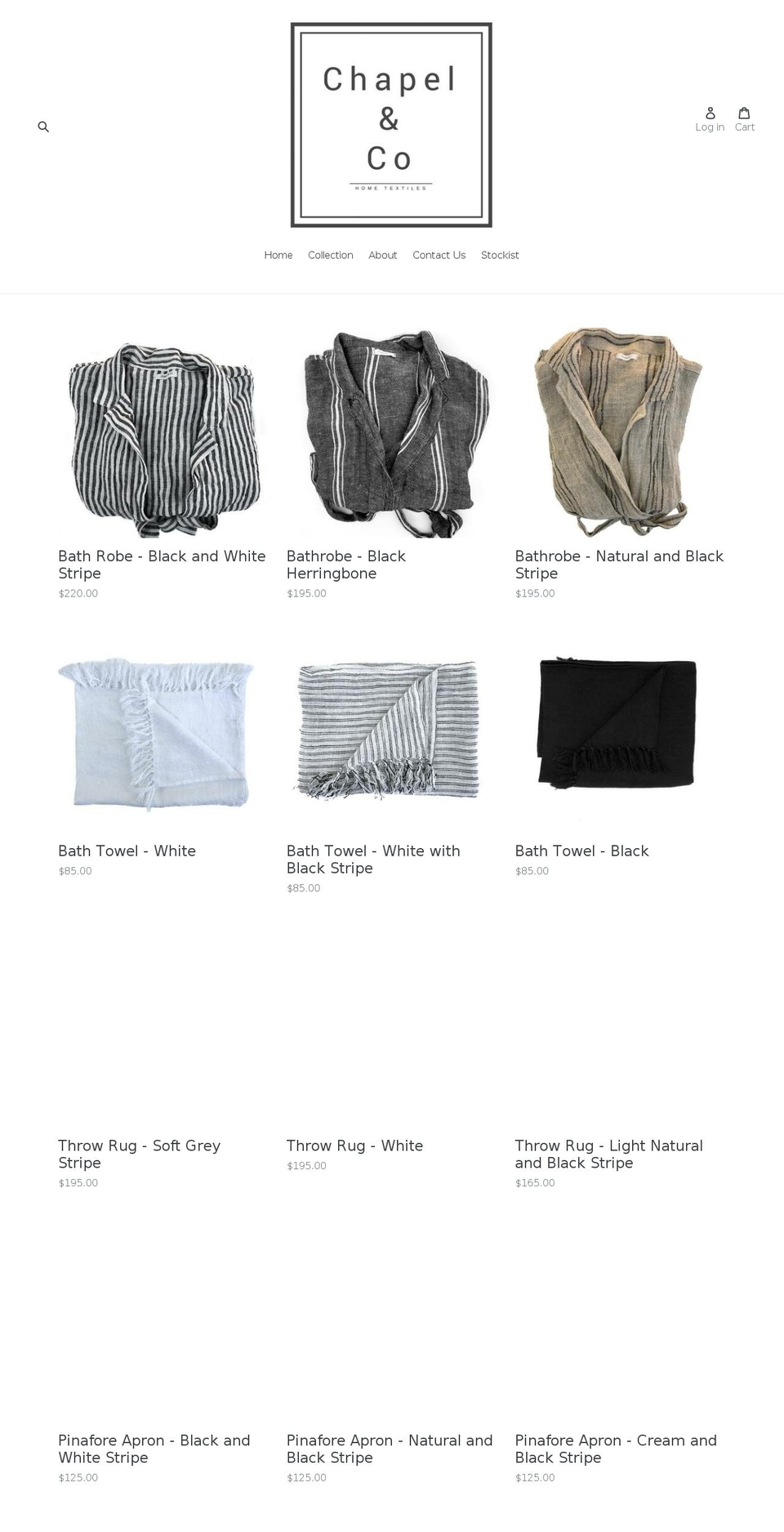 chapelandco.com — Shopify storefront screenshot