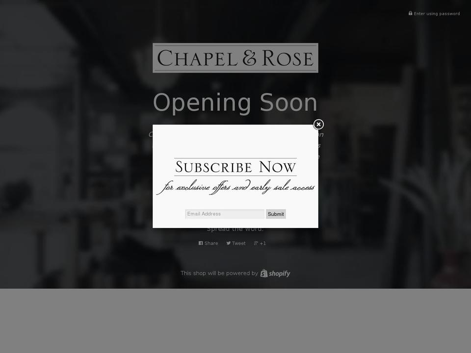 chapelandrose.com shopify website screenshot