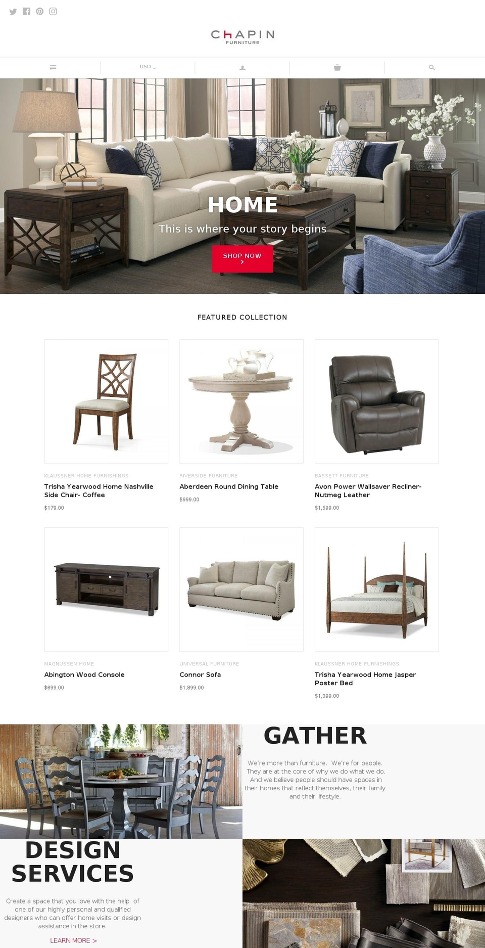 chapinfurniture.info shopify website screenshot