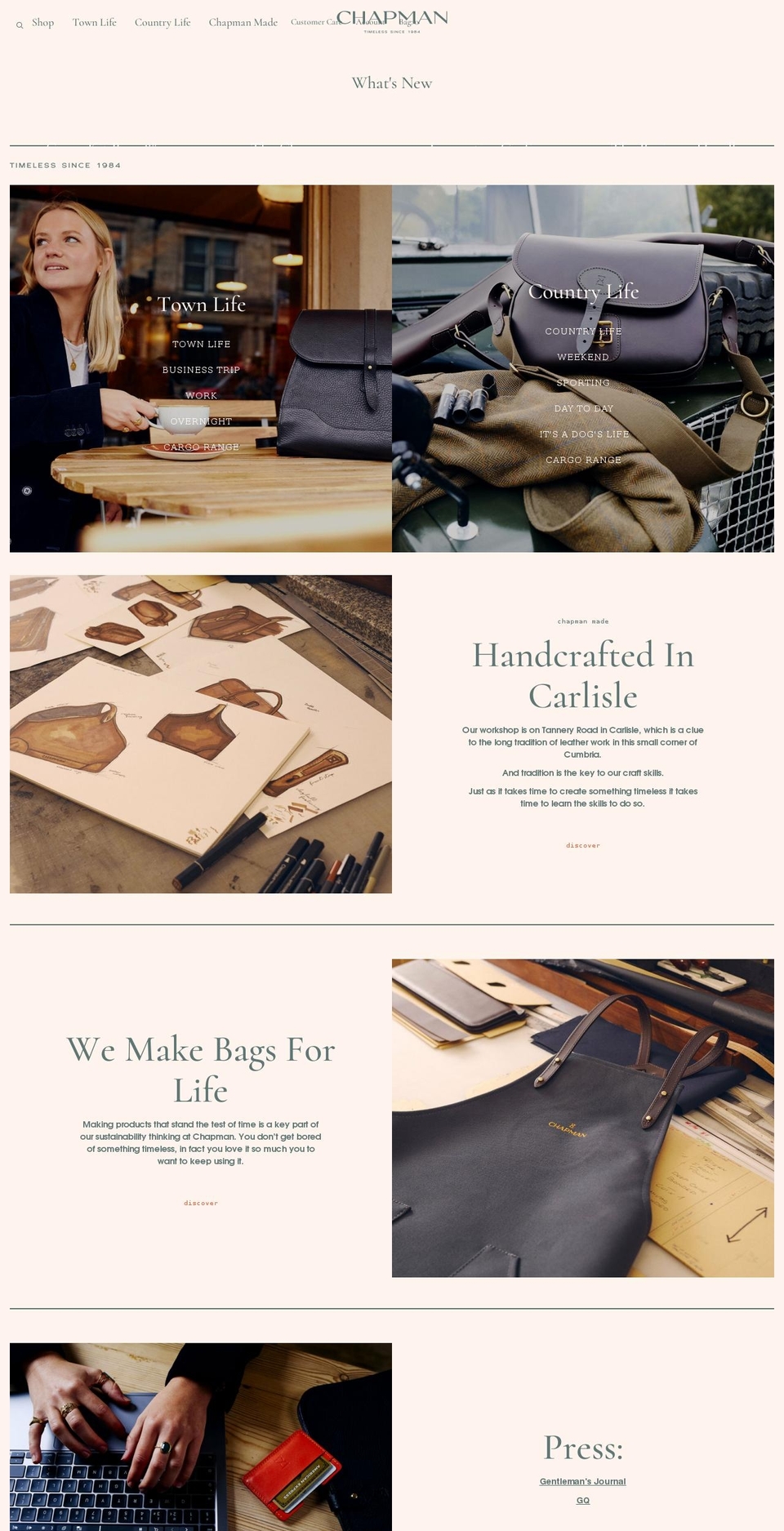 chapmanmade.uk shopify website screenshot