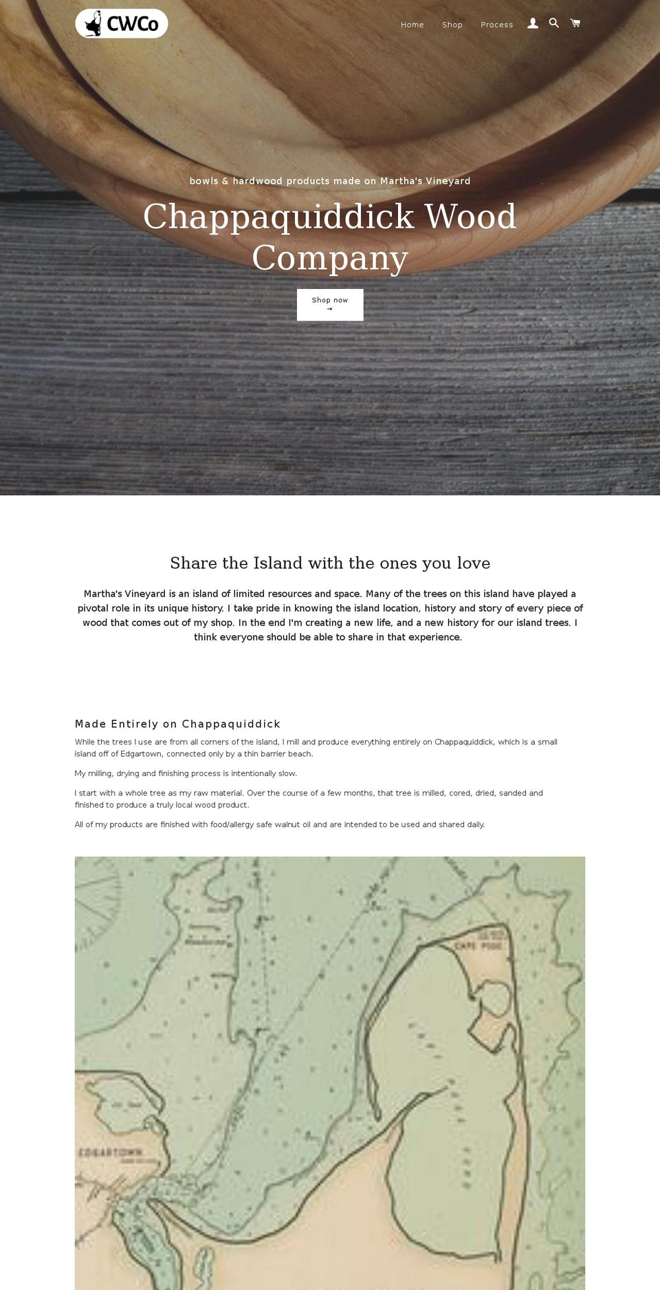 chappaquiddickwoodcompany.com — Shopify storefront screenshot