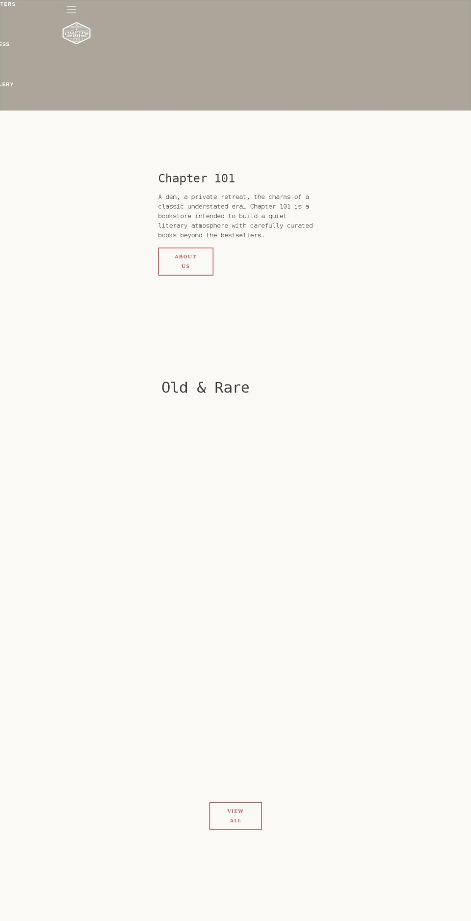 chapter101.in shopify website screenshot