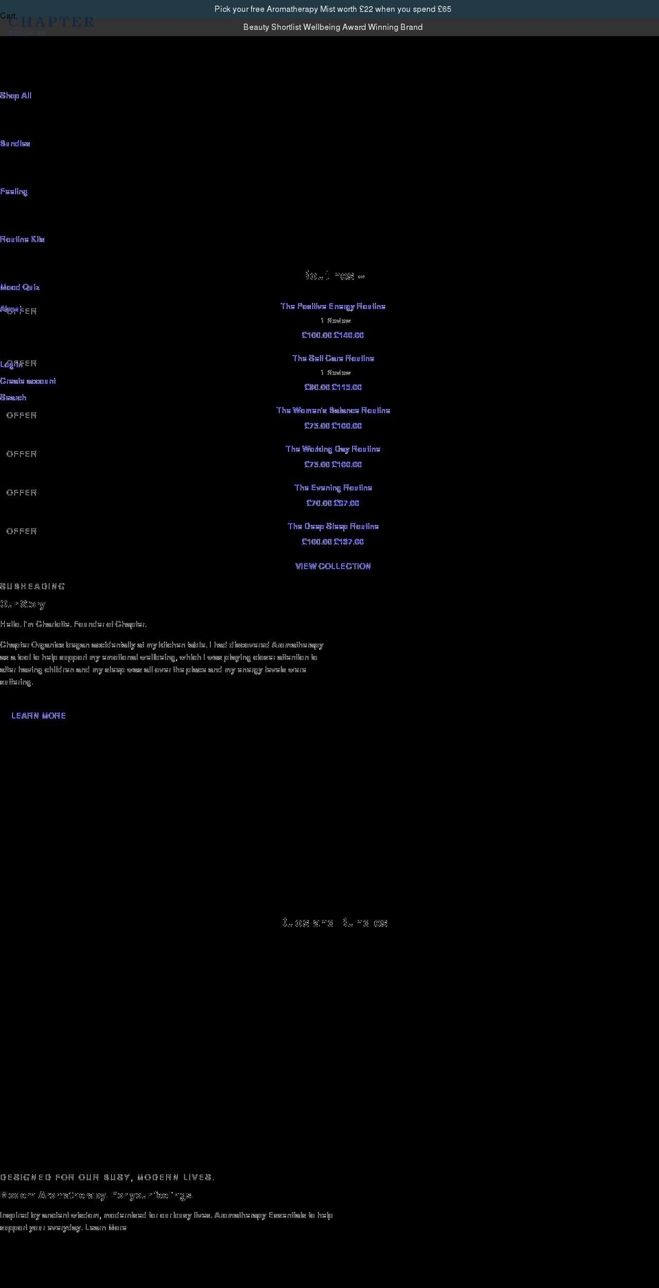 chapterorganics.com shopify website screenshot