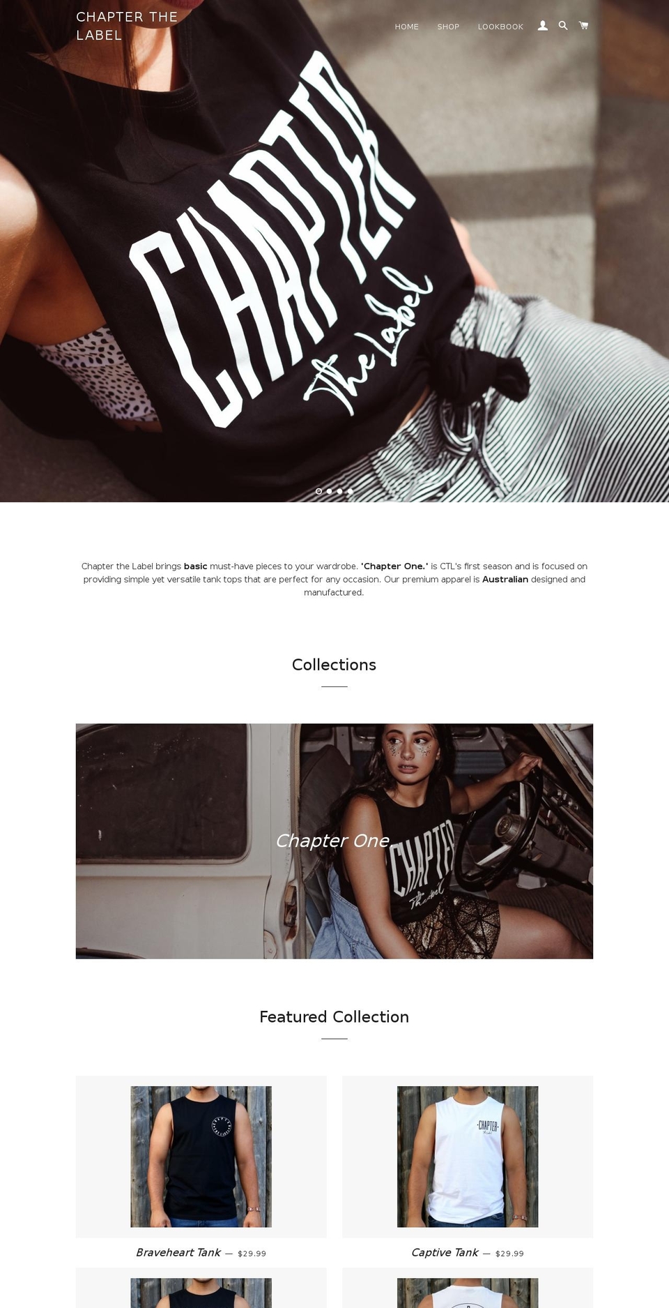 chapterthelabel.com — Shopify storefront screenshot