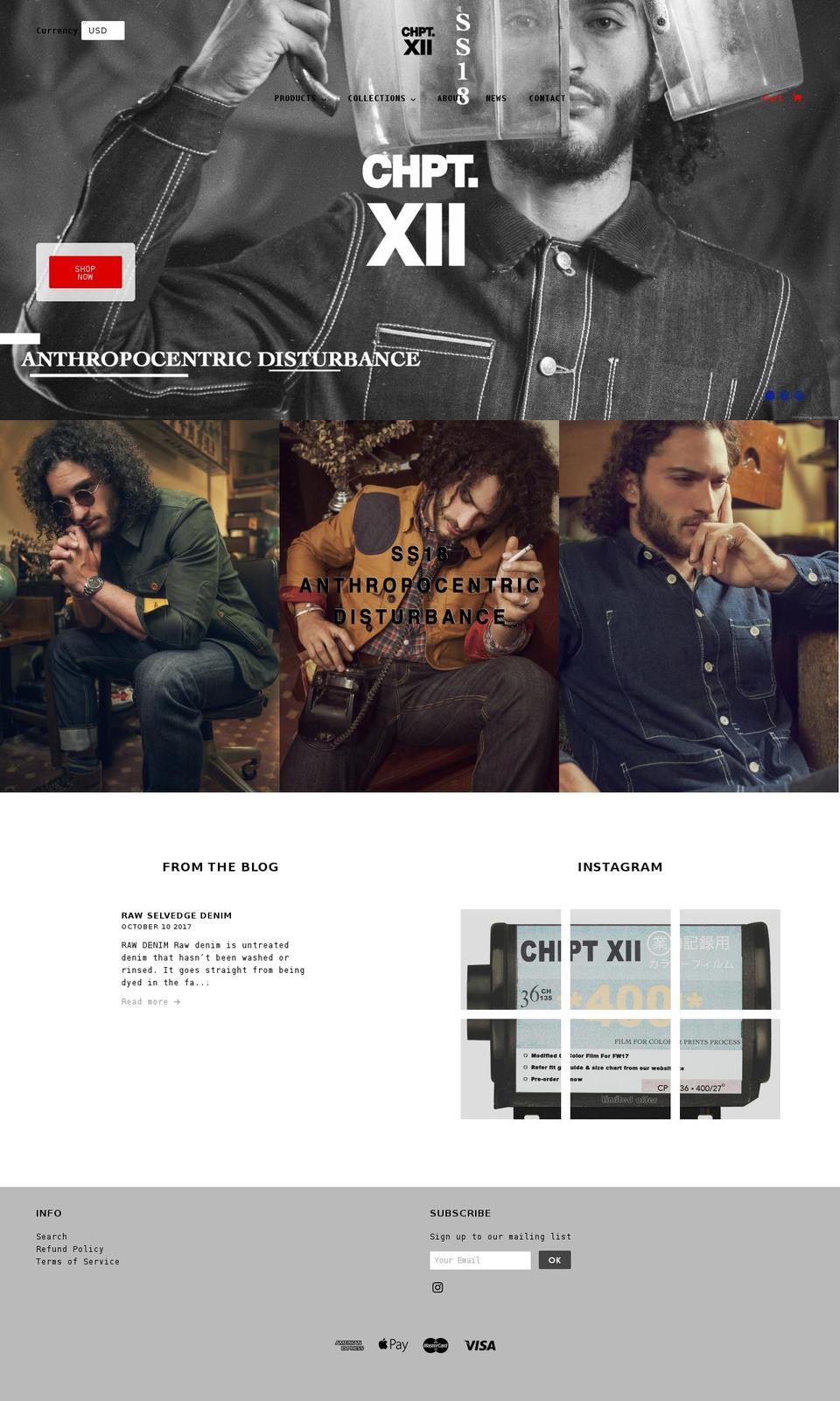 chapterxii.com — Shopify storefront screenshot